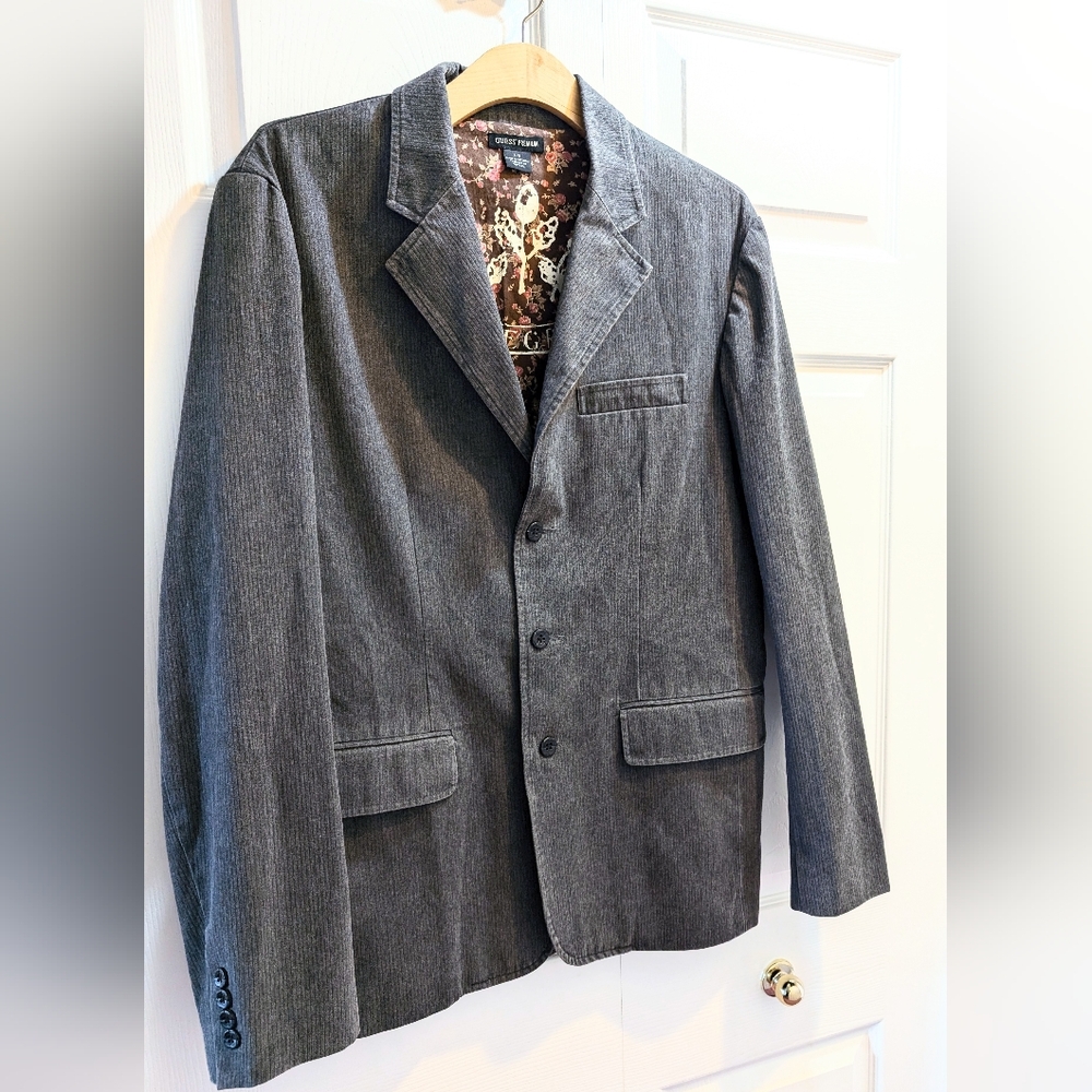 Vintage Guess, Grey, Fall Corduroy Blazer. Size 44R.